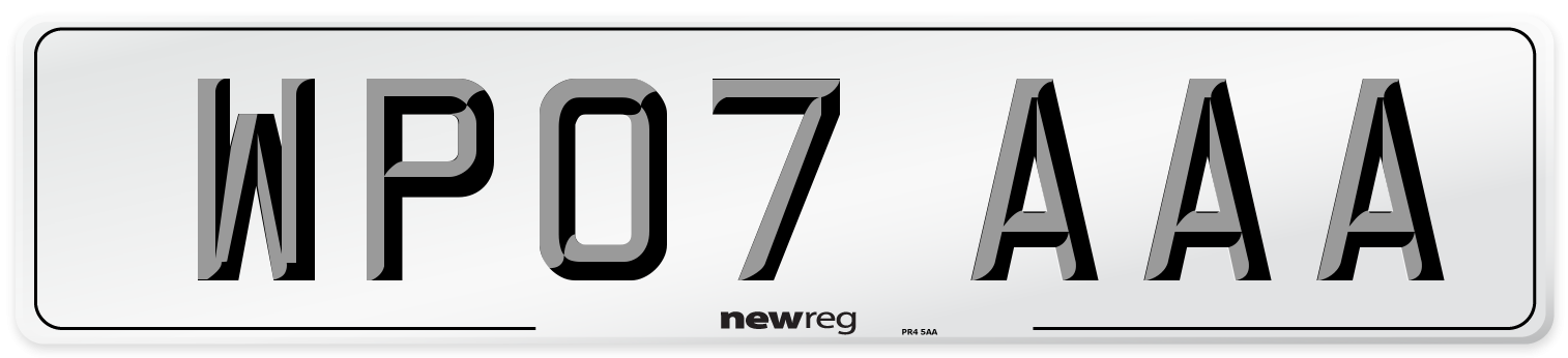 WP07 AAA Number Plate from New Reg